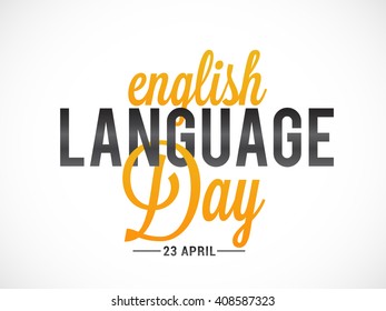 Vector Illustration Of English Language Day.