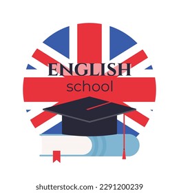 vector illustration english language school 