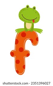 Vector illustration of the English letter with animal. Template for a logo. Element to compose your own phrase.