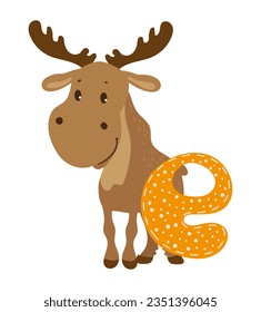 Vector illustration of the English letter with animal. Template for a logo. Element to compose your own phrase.