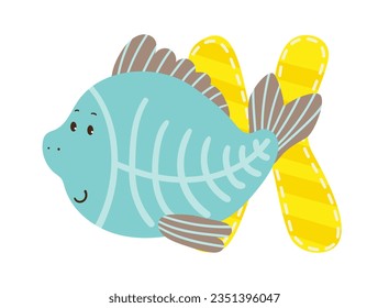 Vector illustration of the English letter with animal. Template for a logo. Element to compose your own phrase.