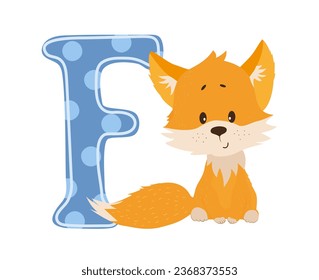 Vector illustration of the English letter with animal. Template for a logo. Element to compose your own phrase.