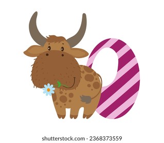 Vector illustration of the English letter with animal. Template for a logo. Element to compose your own phrase.
