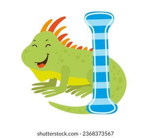 Vector illustration of the English letter with animal. Template for a logo. Element to compose your own phrase.