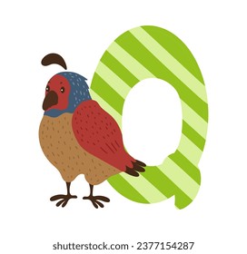 Vector illustration of the English letter with animal. Template for a logo. Element to compose your own phrase.