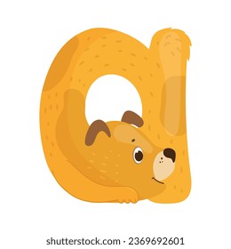 Vector illustration of the English letter in the form of an animal. Template for a logo. Element to compose your own phrase.