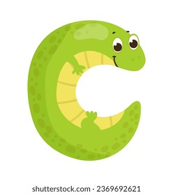 Vector illustration of the English letter in the form of an animal. Template for a logo. Element to compose your own phrase.