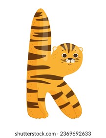 Vector illustration of the English letter in the form of an animal. Template for a logo. Element to compose your own phrase.