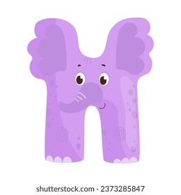 Vector illustration of the English letter in the form of an animal. Template for a logo. Element to compose your own phrase.