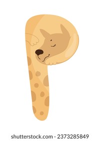 Vector illustration of the English letter in the form of an animal. Template for a logo. Element to compose your own phrase.