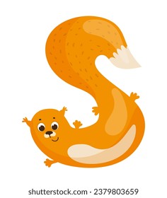 Vector illustration of the English letter in the form of an animal. Template for a logo. Element to compose your own phrase.