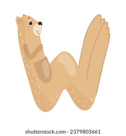 Vector illustration of the English letter in the form of an animal. Template for a logo. Element to compose your own phrase.