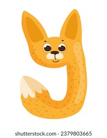 Vector illustration of the English letter in the form of an animal. Template for a logo. Element to compose your own phrase.