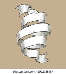 Vector illustration of engraved aged old papyrus or parchment ribbons. Neatly layered and labeled for easy editing