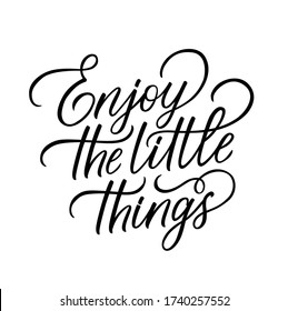 Vector Illustration Enjoy Little Things Text Stock Vector (Royalty Free ...