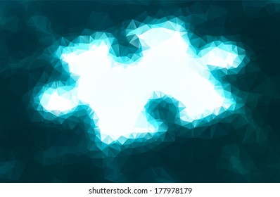 Vector illustration of enlighted puzzle consisted of triangles