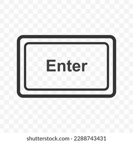 Vector illustration of Enter icon in dark color and transparent background(PNG). Keyboard shortcut button.