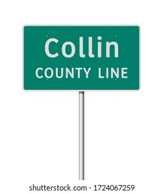 Vector illustration of the Entering Collin County road sign on metallic pole