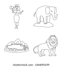 Vector illustration of entertainment and forest icon. Set of entertainment and park vector icon for stock.