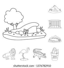 Vector illustration of entertainment and forest sign. Set of entertainment and park stock symbol for web.