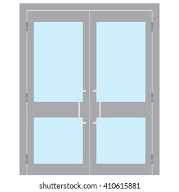 Vector Illustration Entrance Door For Office, Home, Store, Mall, Shop, Supermarket Isolated On White In Flat Style. Shop Front. 