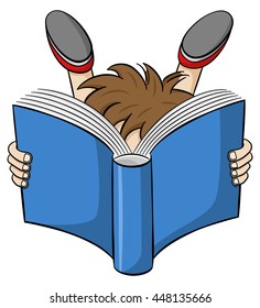 vector illustration of a entranced read child