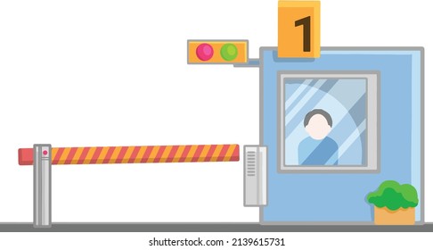 vector illustration of an entry toll booth gate 