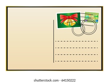 Vector illustration of envelope with Christmas stamps