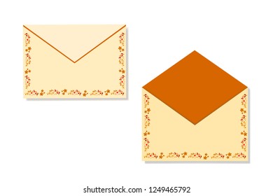 Vector illustration of envelope decorated with ethnic pattern isolated on white background