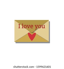 vector illustration of an envelope with a heart