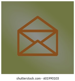 Vector illustration of Envelope icon in orange.
