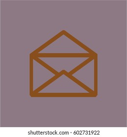 Vector illustration of Envelope vector icon or symbol in orange.
