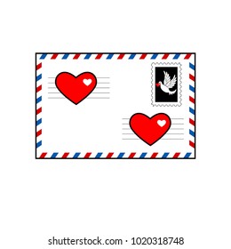 Vector Illustration. Envelope for lovers.