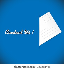 Vector illustration of envelope on the blue background