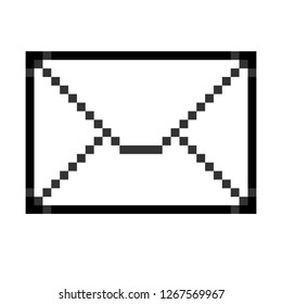 vector illustration and envelope pixel art 