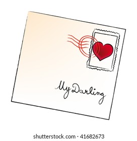 vector illustration of envelope to santa claus isolated on white background