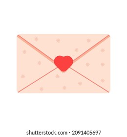 Vector illustration of envelope for Valentine's day. Happy Valentine's day. Sticker for Valentine's day.