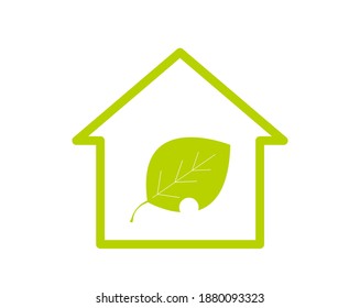 Vector illustration  of environment. Ecology. Grass and house icon.