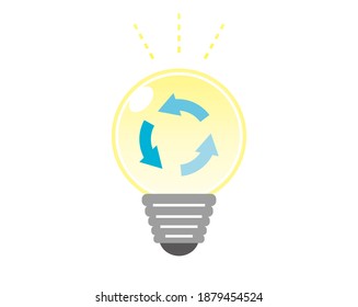 Vector illustration  of environment. Ecology.  Light bulb icon