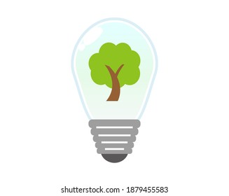 Vector illustration  of environment. Ecology.  Light bulb icon
