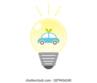 Ilustración vectorial del medio ambiente. Ecología.  Icono de la bombilla