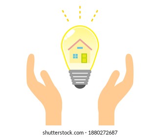 Vector illustration  of environment. Ecology.  Light bulb icon　