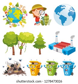 Vector Illustration Of Environment Elements