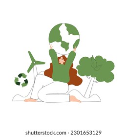 Vector illustration. Environment protection. ecological diversity. Earth Day. Save the planet. Environmental pollution. Caring for the environment. conceptual illustration. Isolated vector