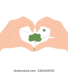 Vector illustration. Environment protection. Green energy. Save the planet. Air pollution. Oxygen. Concept design. Isolated vector.