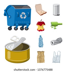 Vector illustration of environment  and waste logo. Collection of environment  and ecology stock vector illustration.