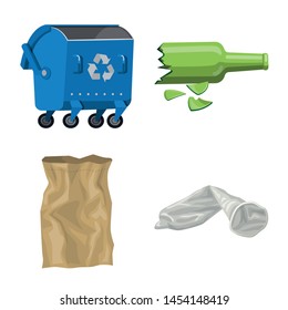 Vector illustration of environment and waste symbol. Set of environment and ecology stock symbol for web.