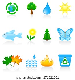 Vector illustration with environmental icons