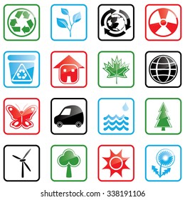 Vector illustration with environmental icons