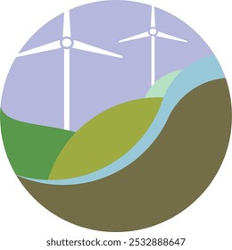 ilustração vetorial ícones ambientais mostrando a ideia do eco-poder